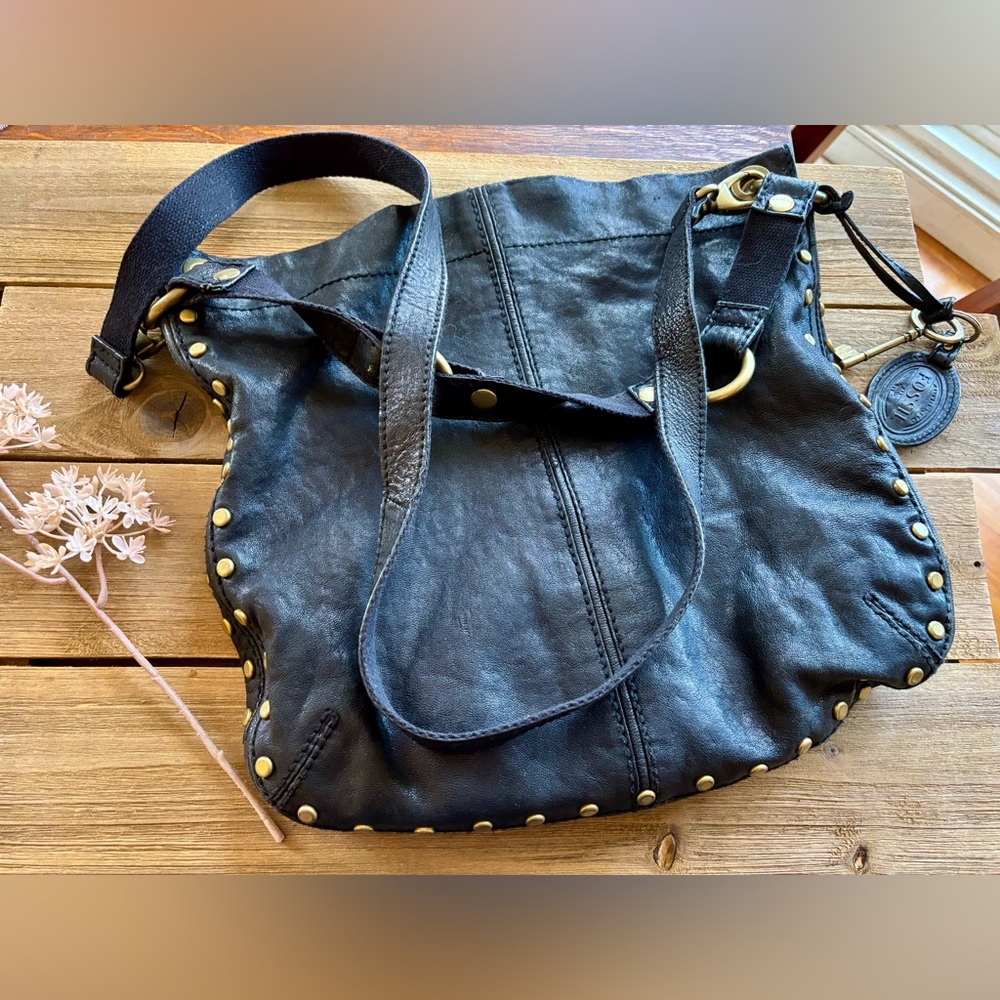 Fossil Black Stud-Trim Leather Purse